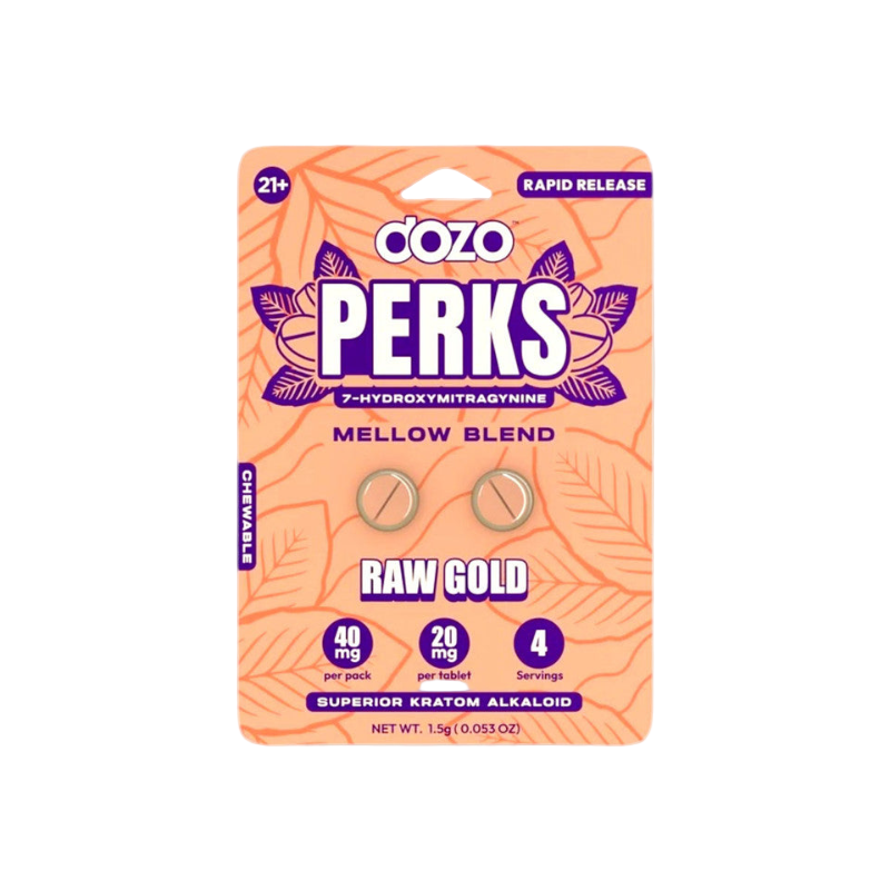 Dozo Perks 2ct 7OH Raw Gold Chewable Tabs 20mg per Tablet - Seven Tech