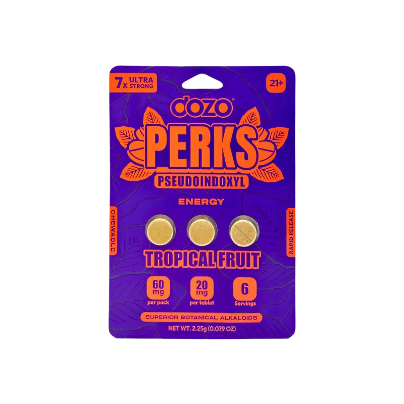 Dozo Perks 3ct 7OH + Psuedo Chewable Tabs Tropical Fruit 20mg per Tablet - Seven Tech
