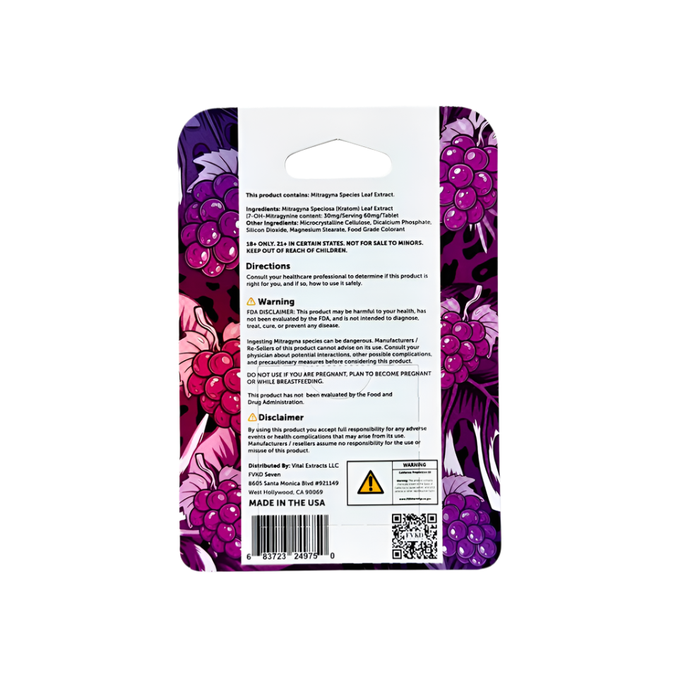 FVKD Seven 4ct 7OH Tabs Grape 60mg Per Tablet - Seven Tech