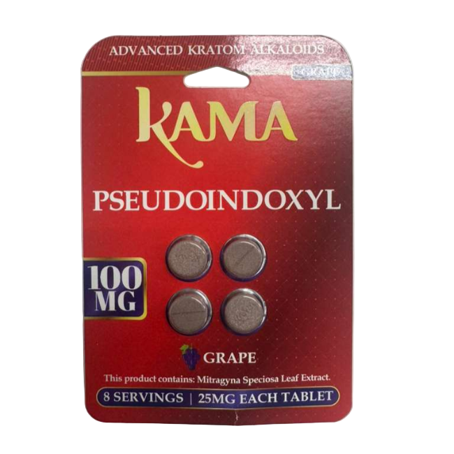 KAMA PSEUDOINDOXYL TABLETS 4CT / 100MG – GRAPE - Seven Tech