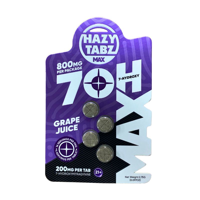 Hazy Tabz Max 7-Hydroxymitragynine Tablets 4ct 200mg Per Tablet