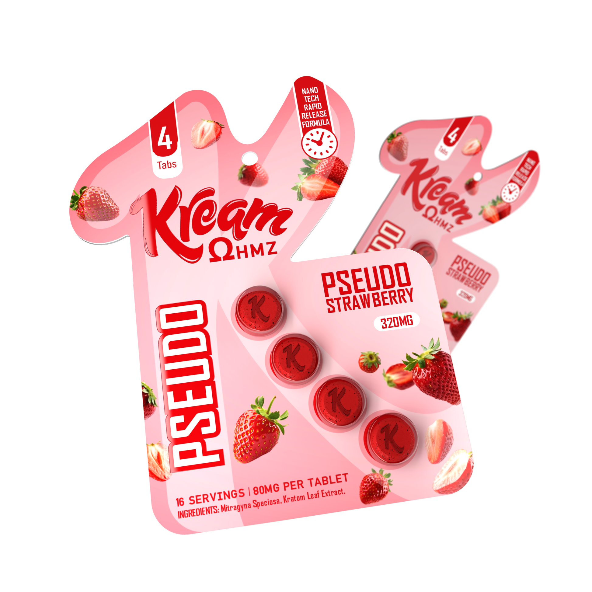 Kream ΩHMZ PSEUDO Tabs 80mg Per Tablet — Strawberry - Seven Tech