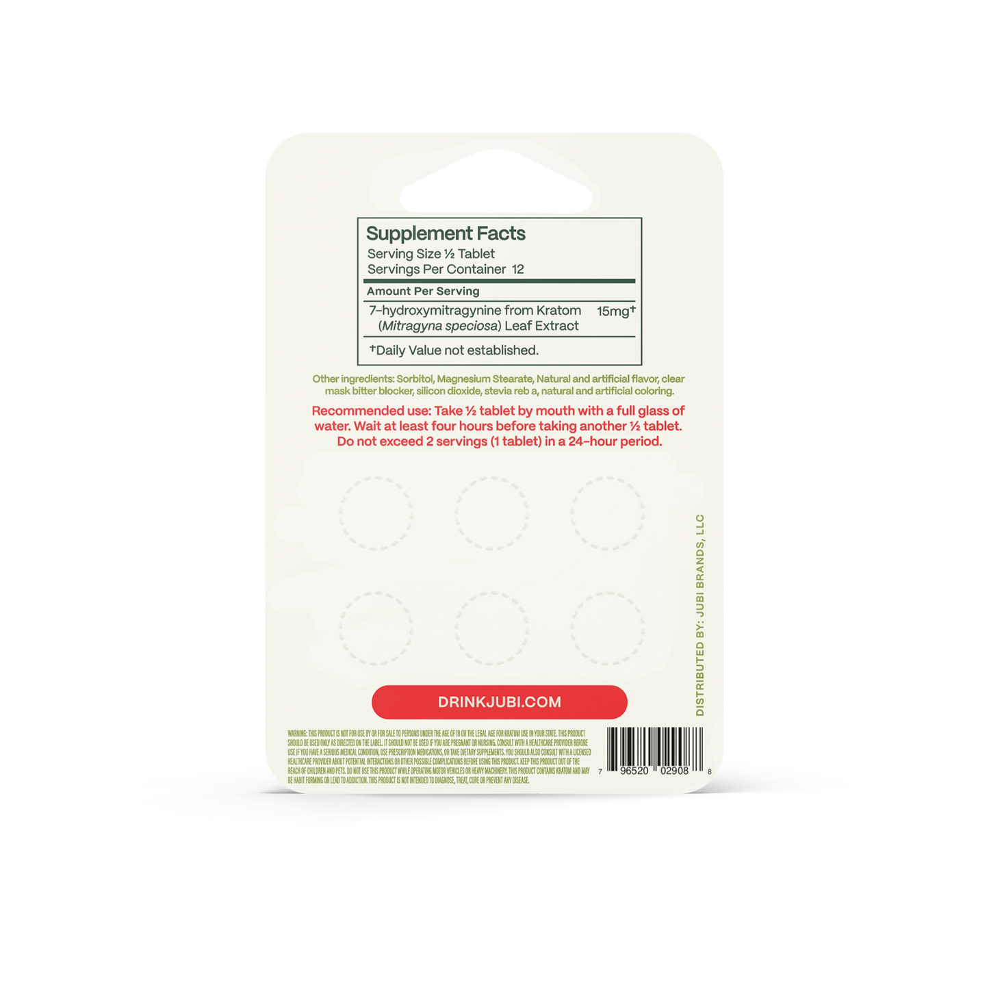 Jubi 6ct 7OH Chewable Tabs Strawberry 30mg per Tablet - Seven Tech