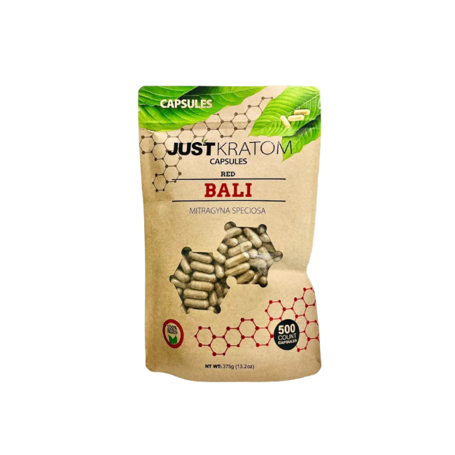 JUST KRATOM CAPSULES 500CT - BALI RED VEIN - Seven Tech