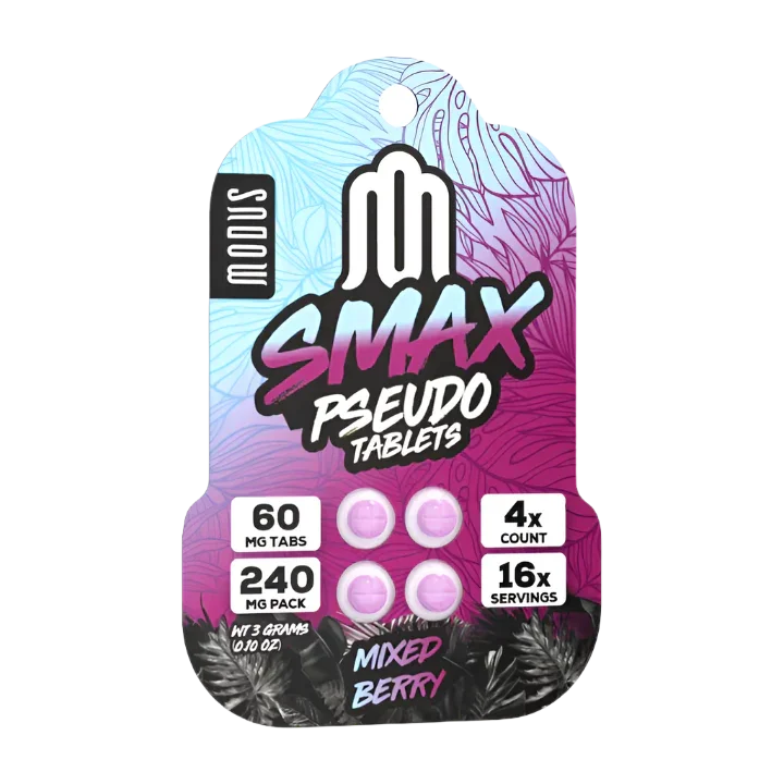 Modus Smax 4ct Pseudo Mixed Berry 60mg per Tablet - Seven Tech