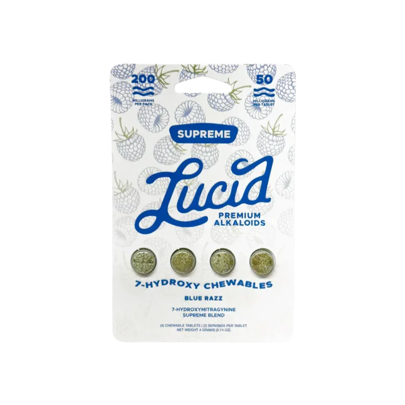 Lucid Supreme 7OH Chewables Tablets Blue Razz 50mg Per Tablet - Seven Tech