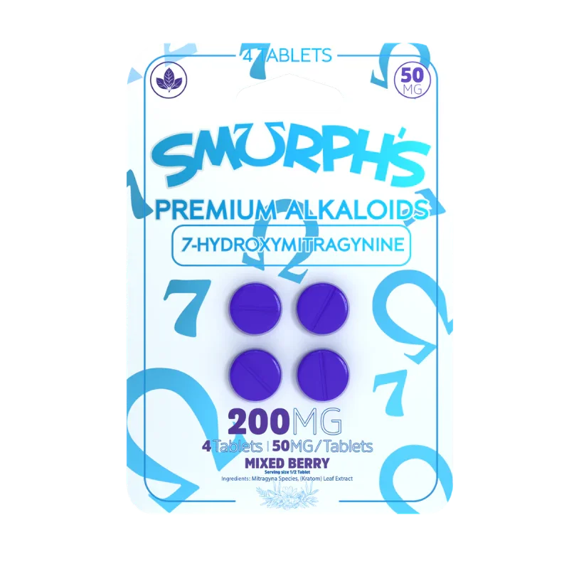 Smurph's 4ct 7OH Tabs Mixed Berry 50mg per Tablet - Seven Tech