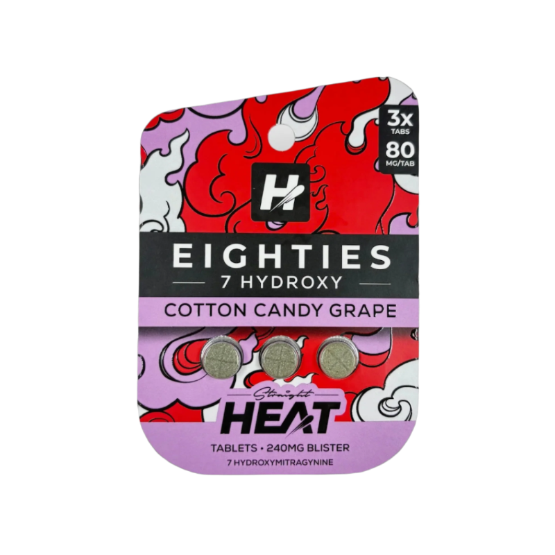 Straight Heat 3ct 7OH Chewable Tabs Cotton Candy Grape 80mg Per Tablets - Seven Tech