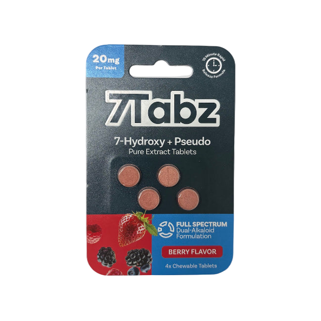 7Tabz Pseudo 4ct Chewable Tabs Berry 20mg Per Tablets - Seven Tech