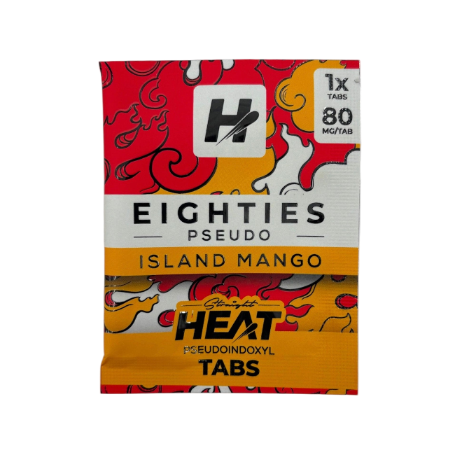 Straight Heat Eighties Pseudo 1ct Chewable Tab Island Mango 80mg Per Tablets - Seven Tech