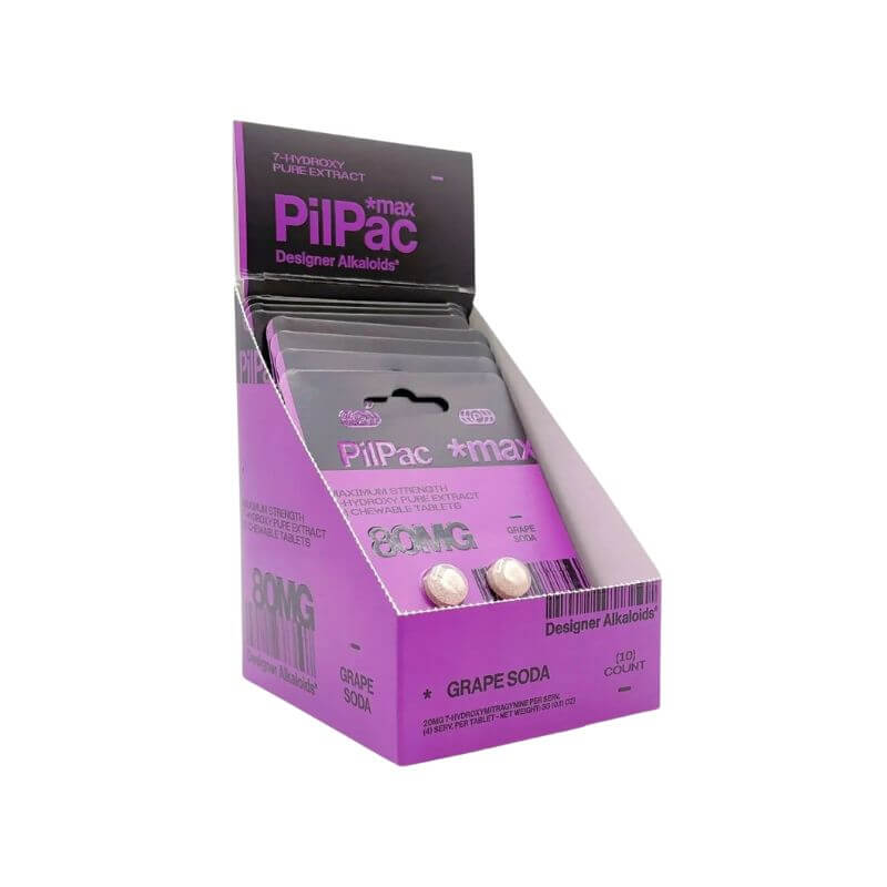 PILPAC MAX DESIGNER ALKALOIDS 7- HYDROXY CHEWABLE 80MG GRAPE SODA TABLETS