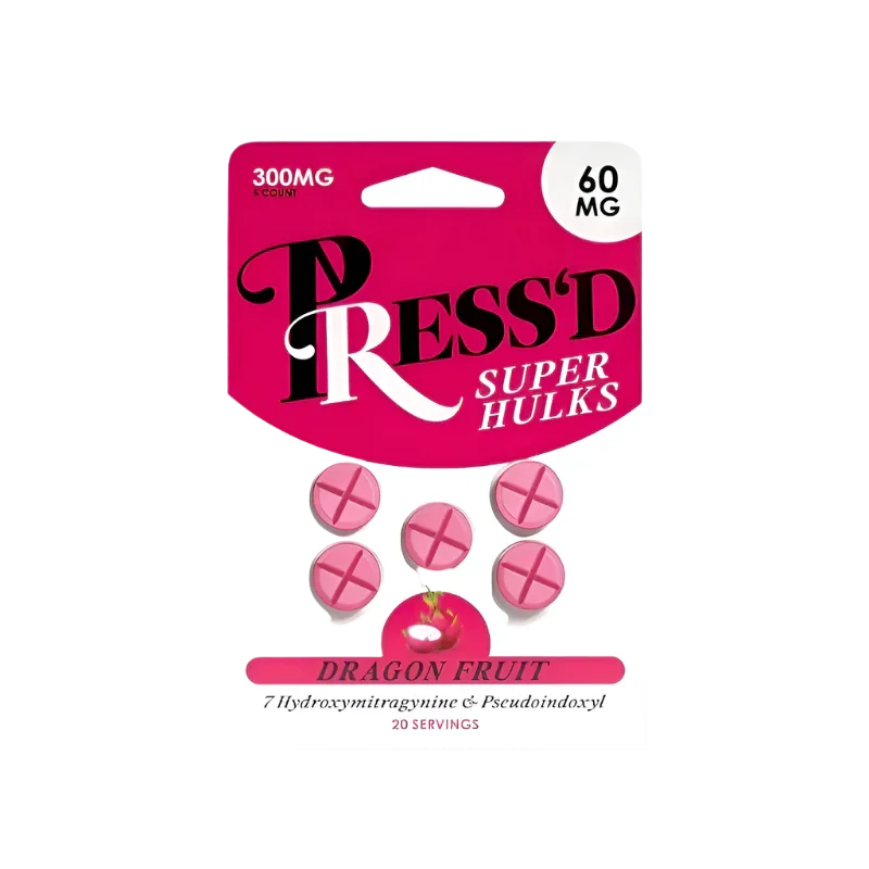 Press'D 5ct 7OH Tabs Super Hulks Dragon Fruit 60mg per Tablet - Seven Tech