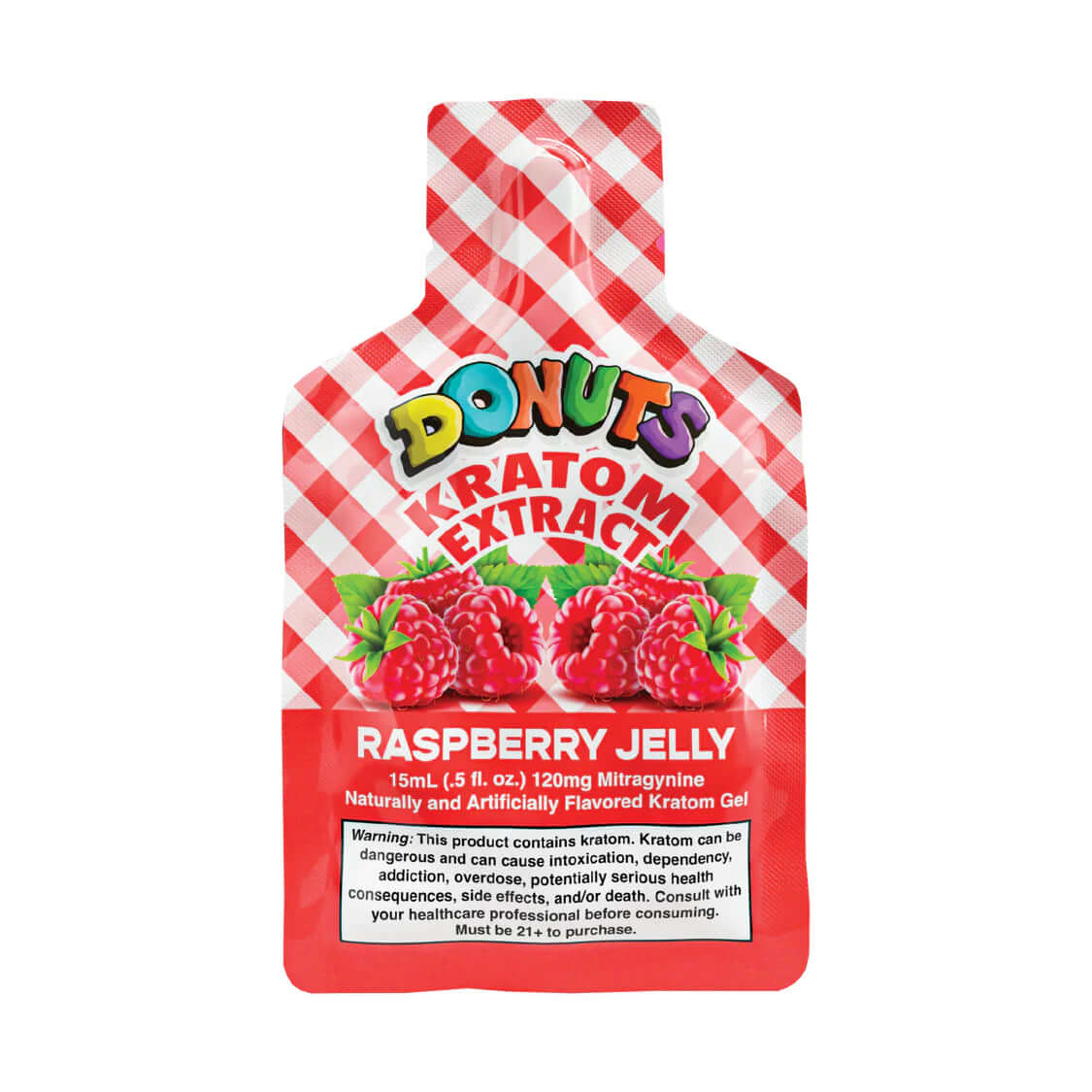 DONUTS KRATOM EXTRACT GEL 15ML 120MG - RASPBERRY JELLY - Seven Tech