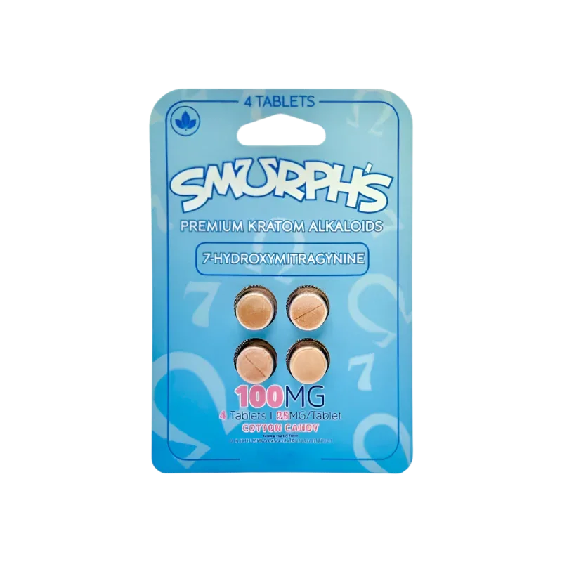 Smurph's 4ct 7OH Tabs Cotton Candy 25mg Per Tablet - Seven Tech