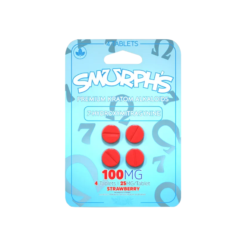 Smurph's 4ct 7OH Tabs Strawberry 25mg Tablets - Seven Tech