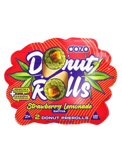 DOZO - THC A DONUT PRE-ROLLS - 2 COUNT - STRAWBERRY LEMONADE - SATIVA - Seven Tech