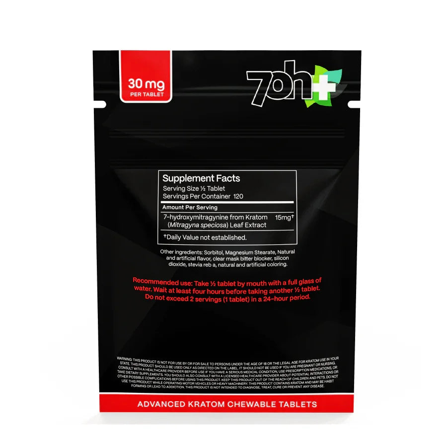 7OH Plus 7OH Chewable Tabs 30mg per Tablet - Seven Tech