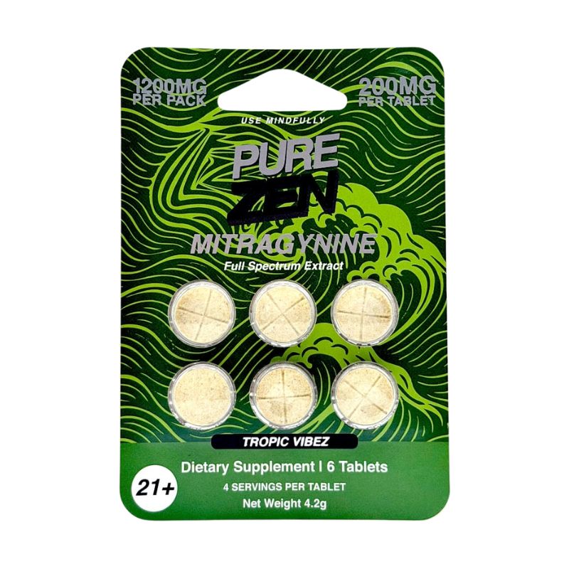 Pure Zen Full Spectrum Extract Mitragynine Tablets 6ct 200mg Per Tablet