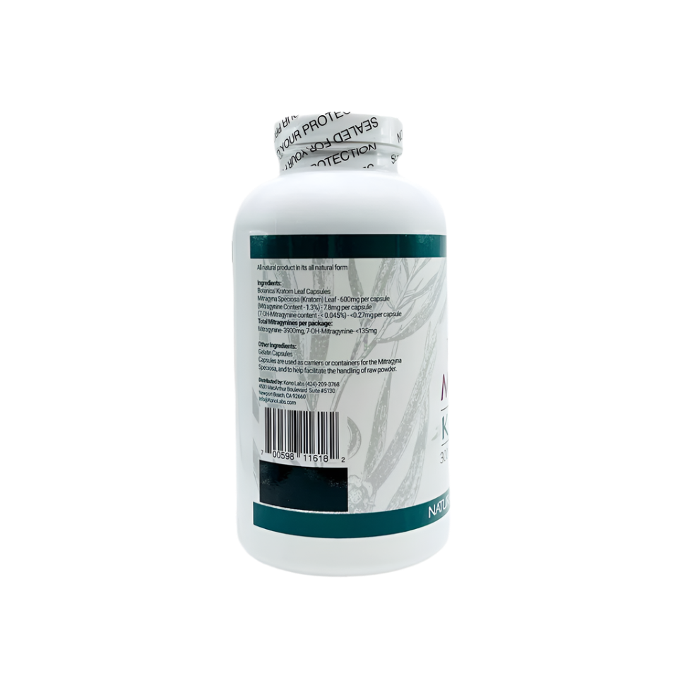 WHOLE HERBS KRATOM CAPSULES 60CT / 36G / 1.3OZ - MAENG DA RED VEIN - Seven Tech