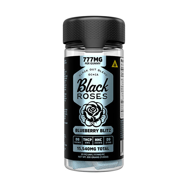 BLACK ROSES BLACK OUT BLEND GUMMIES 777MG 20CT JAR - BLUEBERRY BLITZ