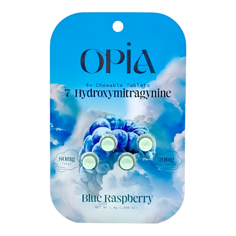 OPIA 4ct 7OH Chewable Tabs Blue Raspberry 20mg Per Tablets - Seven Tech