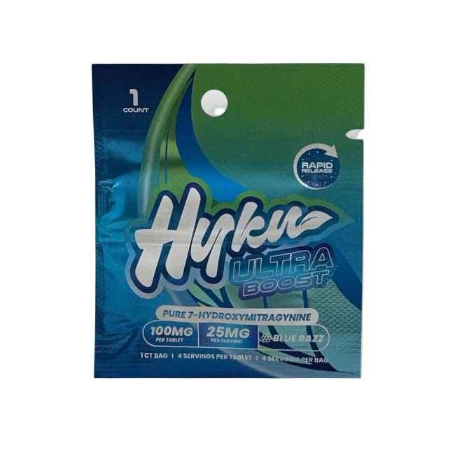 HYKU 1ct 7OH Chewable Tab Blue Razz 100mg Per Tablets - Seven Tech