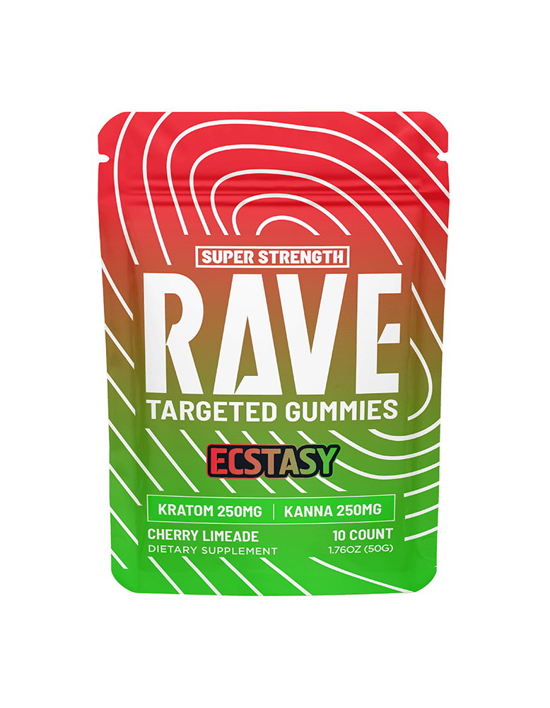 RAVE KRATOM GUMMIES 10CT CHERRY LIMEADE (KRATOM 250MG + KAVA 250MG)