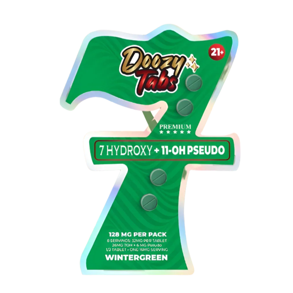 Doozy Tabs 4ct 7OH+11OH Pseudo Chewable Tabs Wintergreen 32mg per Tablet - Seven Tech