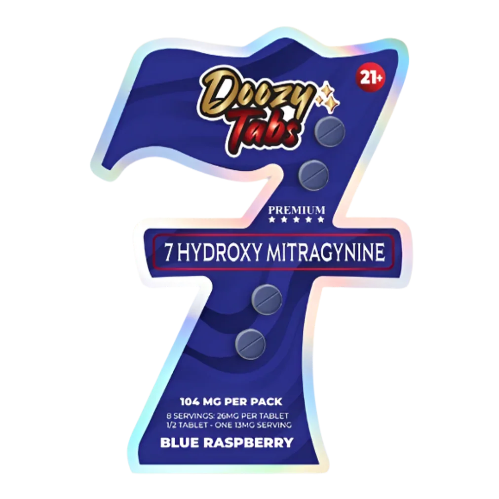 Doozy Tabs 4ct 7OH Chewable Tabs Blue Raspberry 26mg per Tablet - Seven Tech