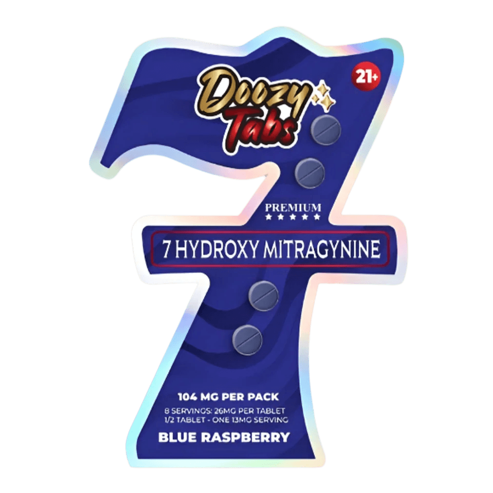 Doozy Tabs 4ct 7OH Chewable Tabs Blue Raspberry 26mg per Tablet - Seven Tech