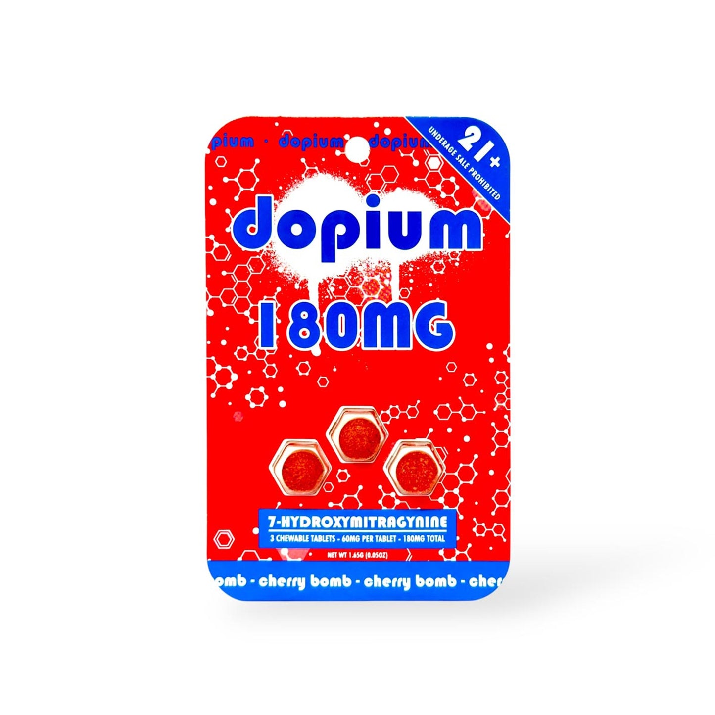 DOPIUM 7-HYDROXY CHEWABLE TABLETS 3CT 60MG PER TABLET - CHERRY BOMB