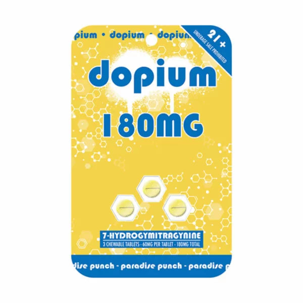 DOPIUM 7-HYDROXY CHEWABLE TABLETS 3CT 60MG PER TABLET - PARADISE PUNCH
