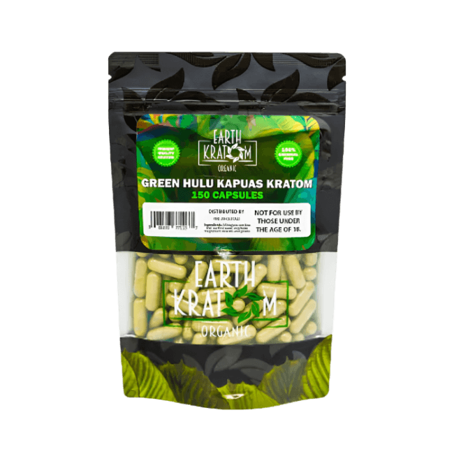 EARTH KRATOM CAPSULES 150CT - HULU GREEN VEIN - Seven Tech