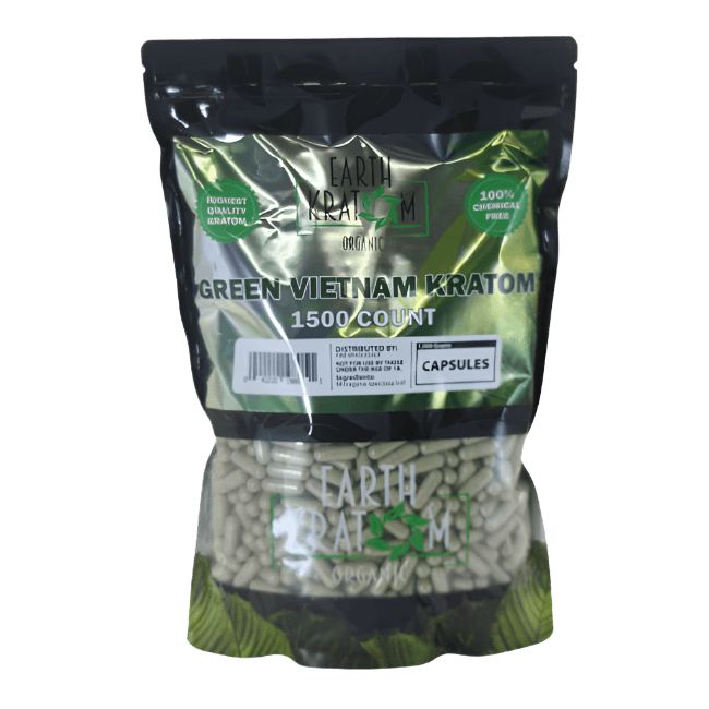 EARTH KRATOM CAPSULES 1500CT - VIETNAM GREEN VEIN - Seven Tech