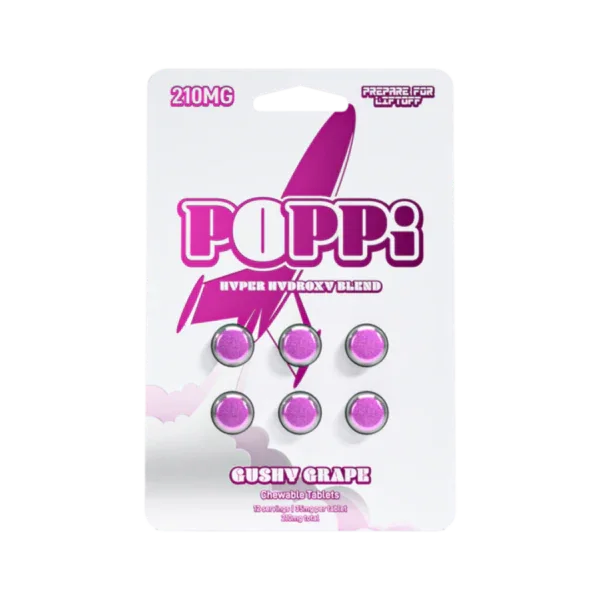 Poppi 6ct 7OH Tabs Gushy Grape 35mg Per Tablet - Seven Tech