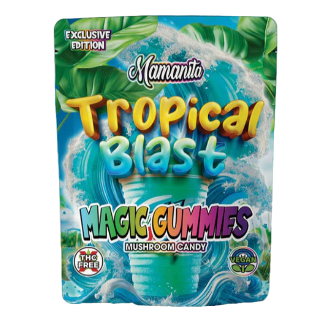 Mamanita Tropical Blast Magic Gummies Mushroom Candy 2pcs 800mg 1600mg Per Pkg - Seven Tech