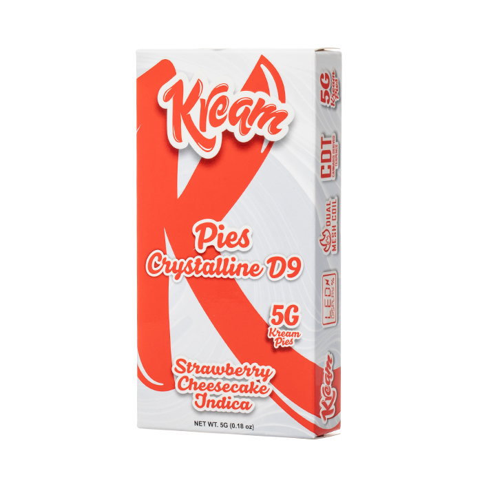 KREAM PIES CRYSTALLINE D9 THC-P+THC-V 5G DISPOSABLE - STRAWBERRY CHEESECAKE INDICA - Seven Tech