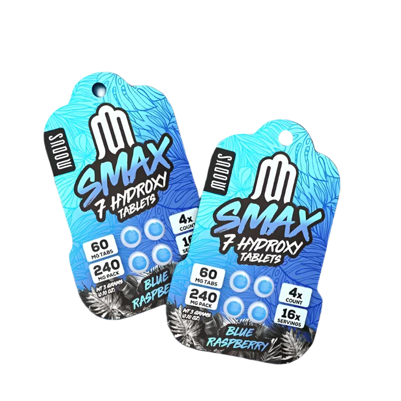 Modus Smax 4ct 7OH Blue Raspberry 60mg Per Tablet - Seven Tech