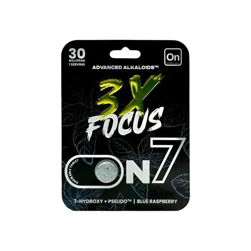 On7 1ct 7OH & Pseudo Blue Raspberry 3x Focus Tabs 30mg per Tablet - Seven Tech
