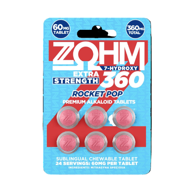 ZOHM 7-HYDROXYMITRAGYNINE EXTRA STRENGTH TABLETS 6CT / 60MG EACH – ROCKET POP - Seven Tech
