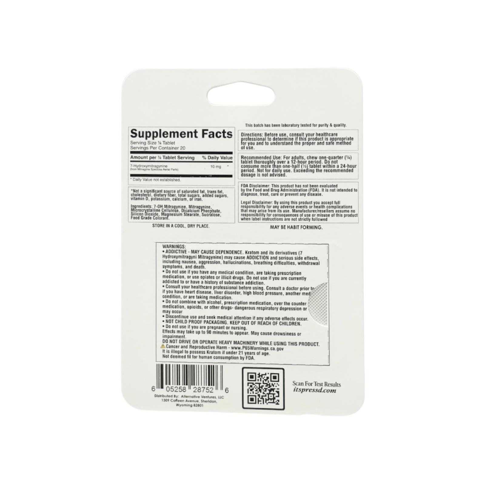 PRESS'D 5ct 7OH Chewable Tabs Fuji Apple Extra Strength 40mg Per Tablets - Seven Tech