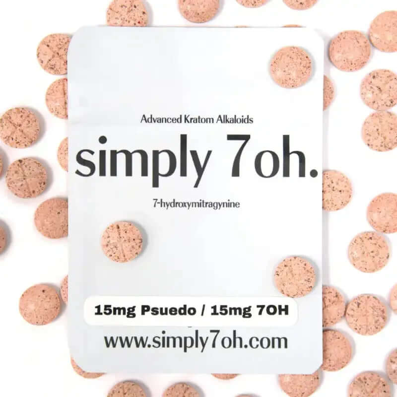 Simply 7oh 25ct 7OH + Psuedo Chocolate Mint Tabs 15mg + 15mg Psuedo Per Tablet - Seven Tech