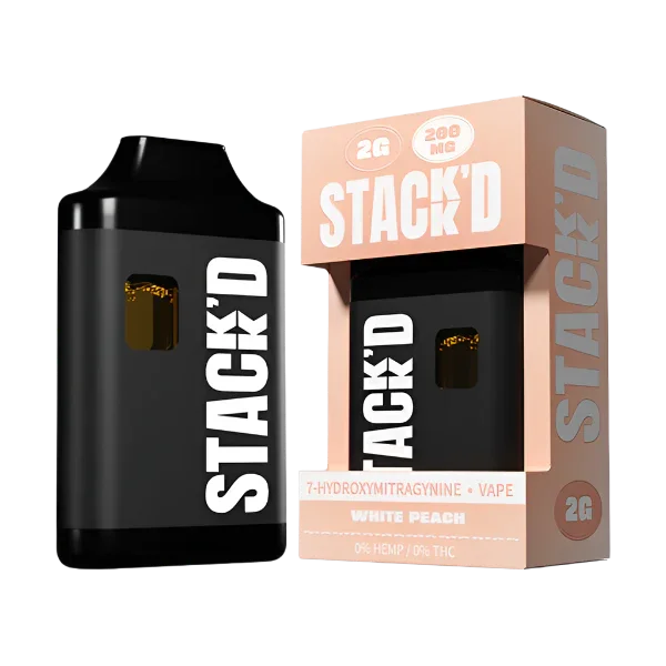 STACK'D 7-HYDROXYMITRAGYNINE WHITE PEACH VAPE 2G 200mg 7OH - Seven Tech