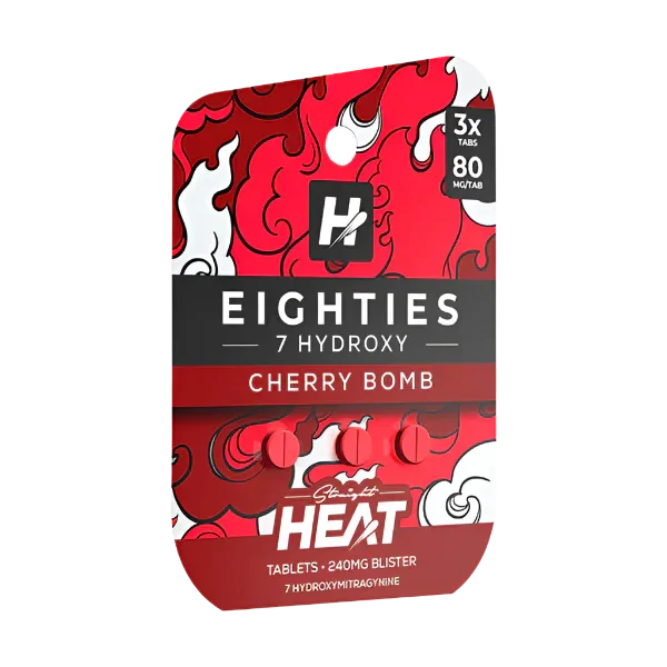 Straight Heat 3ct 7OH Eighties Tabs Cherry Bomb 80mg per Tablet - Seven Tech