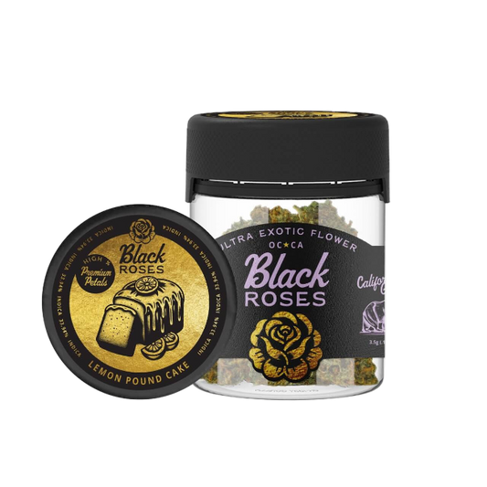 Black Roses Premium Ultra Exotic THC-A Flower 3.5g Jar Lemon Pound Cake Indica