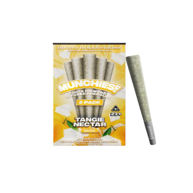 MUNCHIES THC-A DIAMOND PREROLLS 5PK – TANGIE NECTAR SATIVA