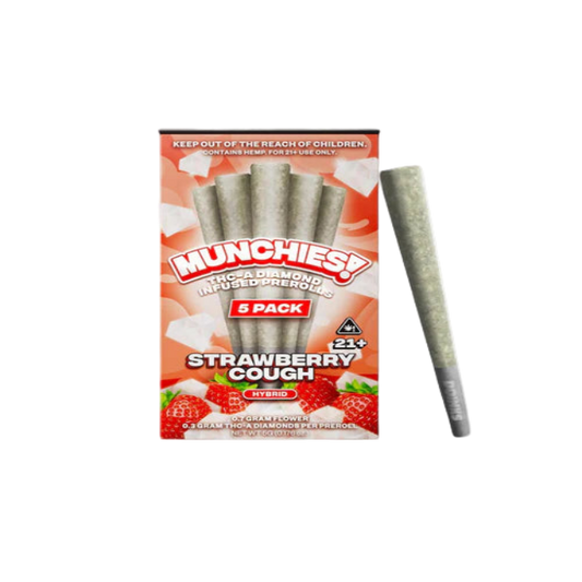 MUNCHIES THC-A DIAMOND PREROLLS 5PK – STRAWBERRY COUGH HYBRID