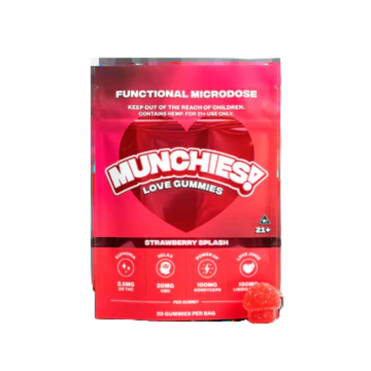 DELTA MUNCHIES FUNCTIONAL MICRODOSE GUMMIES – LOVE STRAWBERRY SPLASH