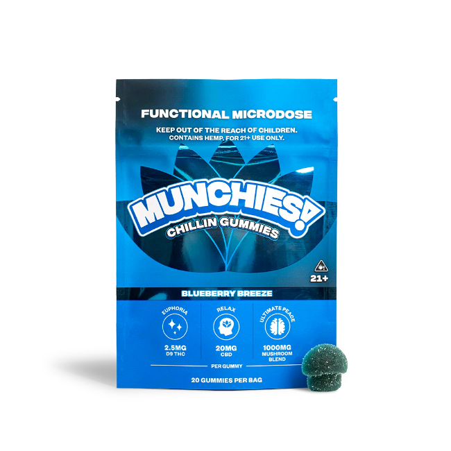 DELTA MUNCHIES FUNCTIONAL MICRODOSE GUMMIES – CHILLING BLUEBERRY BREEZE