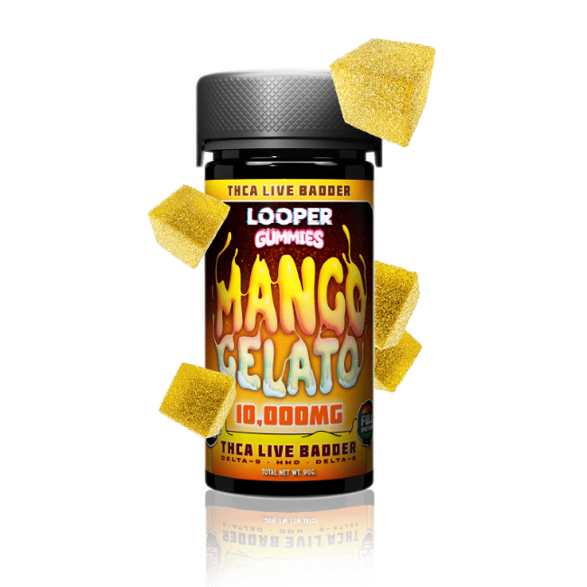 LOOPER THC-A ULTRA POTENT FULL SPECTRUM GUMMIES 500MG 20CT JAR - MANGO GELATO